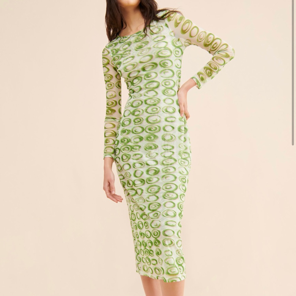 FIND ME NOW THE LABEL Nova Midi Dress in green/jade